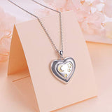 S925 Sterling Silver Heart  Memorial Ashes Keepsake Exquisite Cremation Pendant Necklace