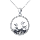 Silver Alpaca Animal Jewelry  Pendant Necklace
