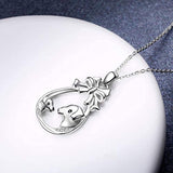 Cute Dog Animal Necklace S925 Sterling Silver Animal Jewelry Forever Love Heart Pendant Necklace Gifts for Women