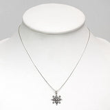Oxidized Sterling Silver Filigree Snowflake Christmas Antique Design Pendant Necklace