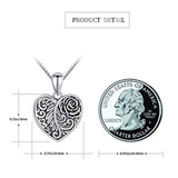 25 Sterling Silver Oxidized Rose Flower Pendant Heart Locket Necklaces for Teen Rose Flower Photo Pendant Family Jewellery Gifts for Women