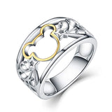 925 Sterling Silver and Yellow Gold Plated Mickey Mouse Ring