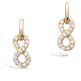 Yellow Gold  plated  Infinity Oval Circle Knot Cubic Zirconia  Dangle Earrings Fashion Jewelry