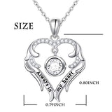Sterling Silver Always in My Heart Fairy Angel Wing Memorial Necklace for Women Girlfriend Daughter