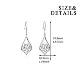 S925 Sterling Silver Dangle Drop Lotus Earrings Jewelry Gifts for Women Girls Birthday