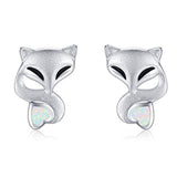 Silver Fox Opal Stud Earrings