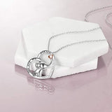 Elephant Necklace for Women Jewelry Sterling Silver Heart Animal Pendant Gifts