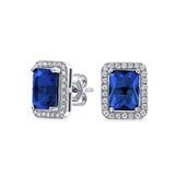 3.5CT AAA Cubic Zirconia Simulated Gemstone CZ Halo Stud Earring For Women 925 Sterling Silver