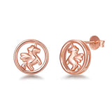 Rose Gold Plated Unicorn Earrings