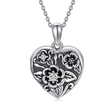  Silver Flower Locket Necklace