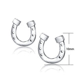 Sterling Silver Horseshoe Stud Earrings Animal Stud Earrings for Women Girlfriend Daughter Gift