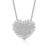 Silver Love Knot Heart Pendant Necklace