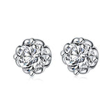Round Cutting Cubic Zirconia Stud Earrings