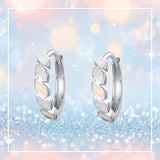 s925 Sterling Sliver Small Opal Hoop Huggie Earrings Cute Mini Tiny Cuff Earrings  Fashion Jewerly Gift for Women