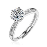 925 Sterling Silver Moissanite 6 Prong Flower  Wedding Engagement Ring for Women Jewelry