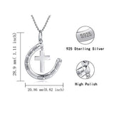Sterling Silver Cross Necklace Horseshoe Cross Pendant Classic Gifts for Girls and Women