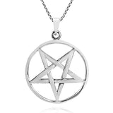 Silver  Star Pentagram Pendants Necklace
