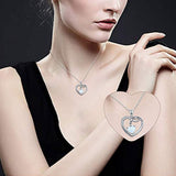 925 Sterling Silver Opal Heart Jewelry Heart Pendant Necklace for Women/Girlfriend Teens Gift