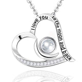 silver Love Heart&Moon Necklace