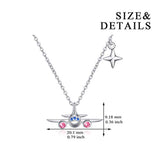 North Star Airplane Necklace 925 Sterling Silver With Crystals Fine Jewelry Birthday Gifts