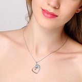 Sterling Silver Forever Love Animal Horse Heart Pendant Necklace for Women Girlfriend Daughter Graduation Gift