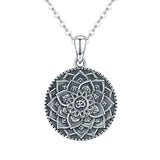 Silver Lotus Mandala Necklace