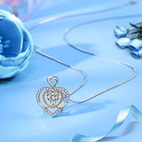 Heart Necklace - Cubic Zirconia Heart Necklaces for Women  White Gold Plated Arrows Heart Pendant Necklace Gifts Jewelry Necklaces for Women
