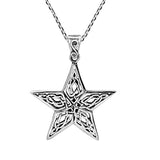 Silver Celtic Knot Star Pendants Necklace