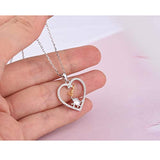 925 Sterling Silver  Lucky Elephant Love in Heart Pendant Necklace for Women Girls