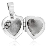 925 Sterling Silver Heart Shaped Locket Necklace, 18