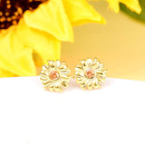Sunflower Earrings  - S925 Sterling Silver  Sunflower Stud Earrings For Women Girls You Are My Sunshine I Love You