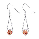 S925 Sterling Silver Rose Flower Earrings  Jewelry for Women