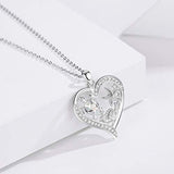 Cute Turtle Necklaces for Women 925 Sterling Silver Opal Turtle Heart Necklace for Women