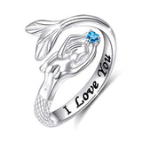 Sea Mermaid Crescent Moon Tail Open Ring