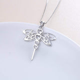 Dragonfly S925 Sterling Silver Elegant Cute Animal Pendant Necklace for Women Teen Girl 18
