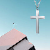 Sterling Silver Classic Cross Pendant Necklace Simple Jewelry for Men Women