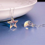 925 Sterling Silver Crystal Star Necklace Jewelry Box Birthday Gifts for Her Clear Star Pendant Necklace for Women