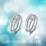 Huggie Earrings S925 Sterling Silver Cubic Zirconia Small Cartilage Huggie Hoop Earring for Women Daughter Mother's Day