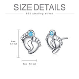 Sterling Silver Cute Little Feet Stud Earrings for Women Girls