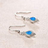 Sterling Silver Opal Dangle Earrings White Blue Marqurise Drop Earrings October Birthstone Fine Jewelry for Women Girls