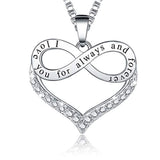 Birthday Gifts for Her, I Love You to The Moon and Back Infinity Heart Pendant Necklace, Fashion Jewelry