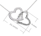 Sterling Silver My Dear Wife Love Holds Our Heart Together Love Heart Cubic Zirconia Necklace