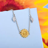 S925 Sterling Silver Yellow Sunflower Bracelet