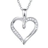 925 Sterling Silver  Love Heart Pendant Necklace Cubic Zirconia CZ Fine Jewelry Gifts for Women Girls Mom Her with Gorgeous Jewelry