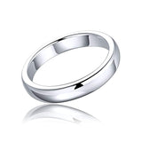 925 Sterling Silver Stackabke Wedding Band Ring with White Gold Plated