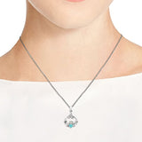 Heart Turquoise Celtic Knot Claddagh .925 Sterling Silver Pendant Necklace