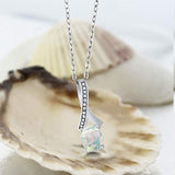 925 Sterling Silver Oval Gemstone Birthstone & cubic zirconia Pendant with 18 Inch Silver Chain