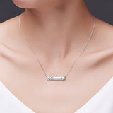 925 Sterling Silver Love Arrow Horizontal Sideways Minimalist Bar Pendant Necklace for Women Teen Girls Gift, 18 inch + 2 inch