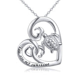 S925 Sterling Silver Turtle Animal Pendant Necklace for Women