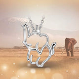 925 Sterling Silver Memory Elephants Necklace Animals Jewelry for Women